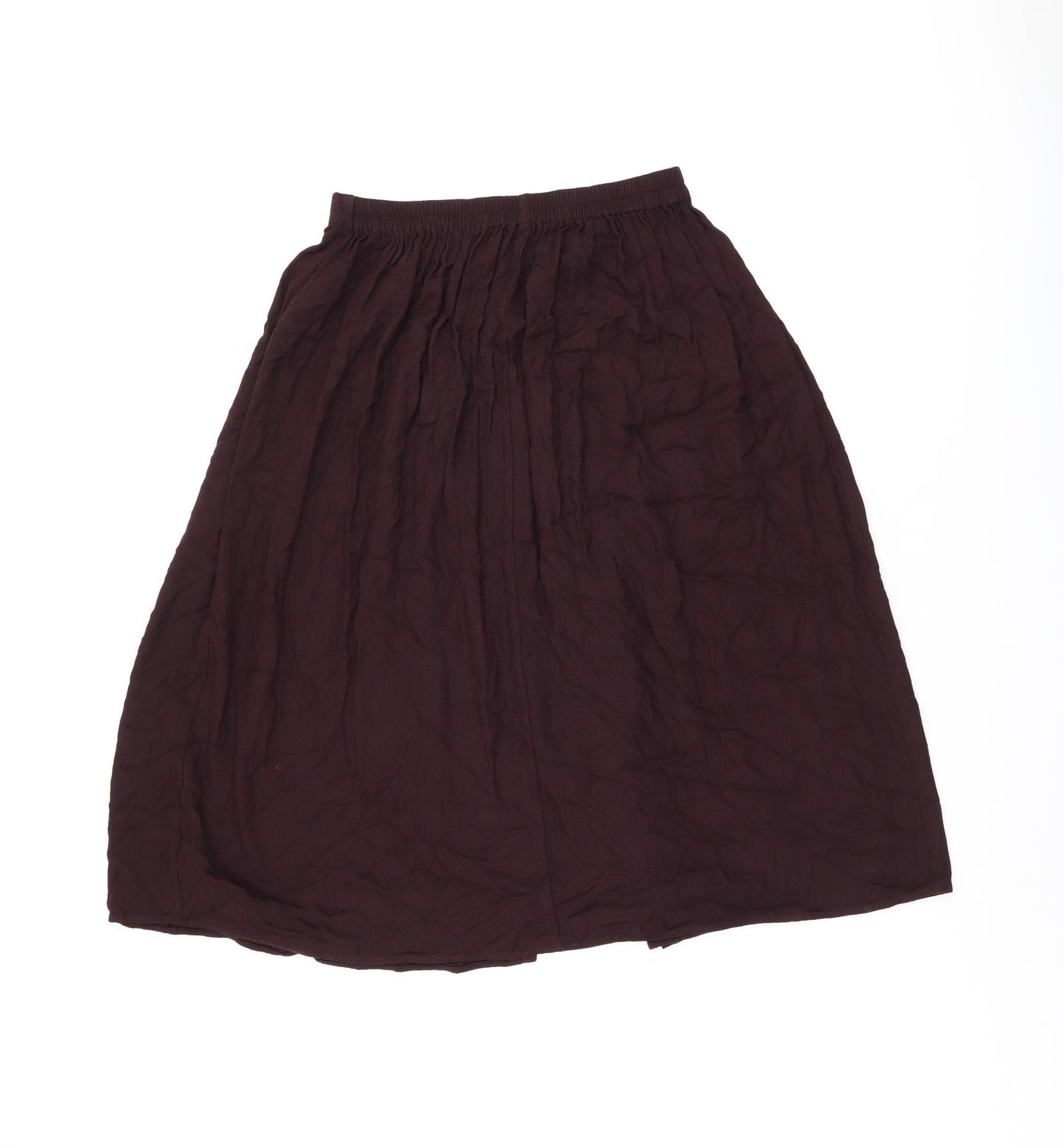 St Michael Womens Red Viscose Swing Skirt Size 12 - Vintage