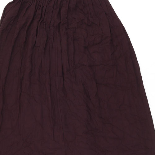 St Michael Womens Red Viscose Swing Skirt Size 12 - Vintage