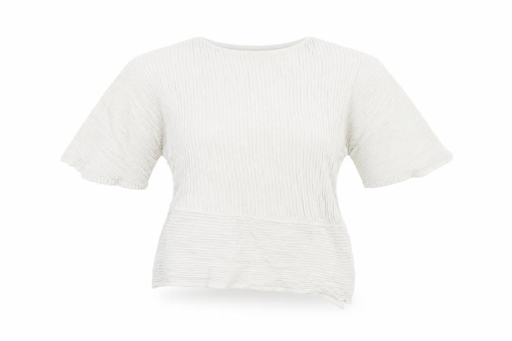 Mango Womens White Viscose Basic Blouse Size S Round Neck - Split Hem
