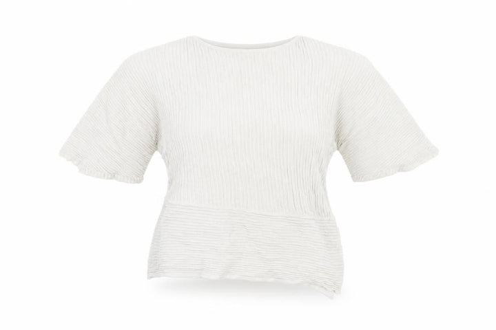 Mango Womens White Viscose Basic Blouse Size S Round Neck - Split Hem