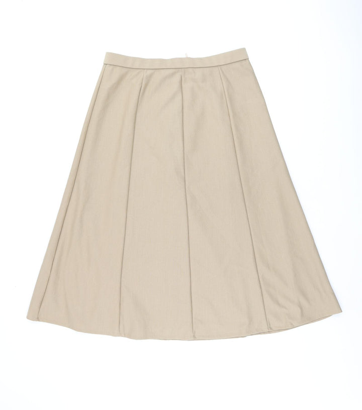 Karelia Womens Beige Polyester Swing Skirt Size 16 Zip