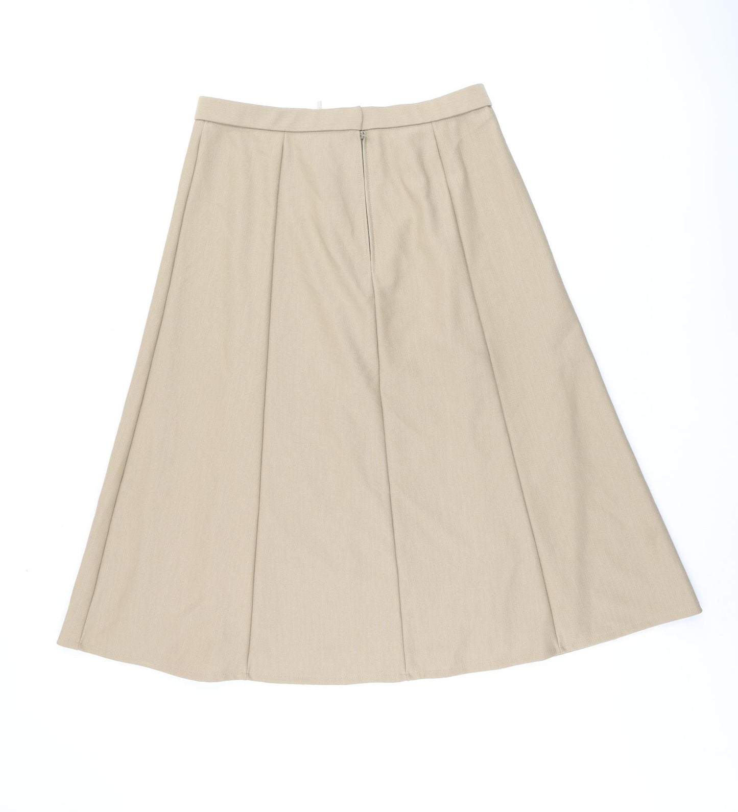 Karelia Womens Beige Polyester Swing Skirt Size 16 Zip