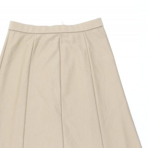 Karelia Womens Beige Polyester Swing Skirt Size 16 Zip
