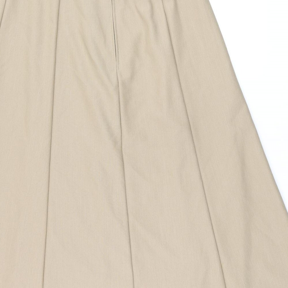 Karelia Womens Beige Polyester Swing Skirt Size 16 Zip