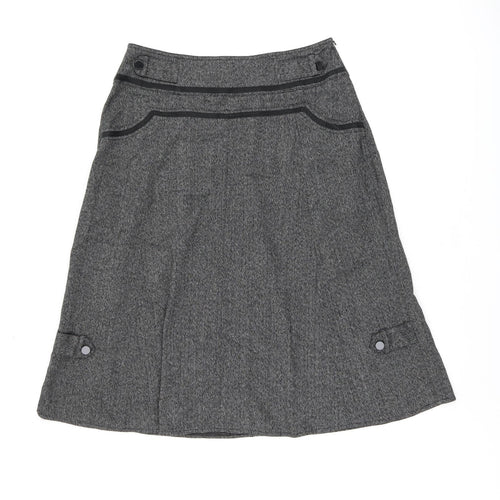 Simon Jeffrey Womens Grey Polyester Swing Skirt Size 14 Zip