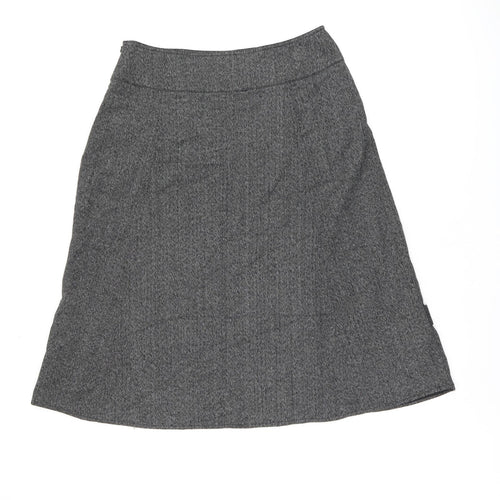 Simon Jeffrey Womens Grey Polyester Swing Skirt Size 14 Zip