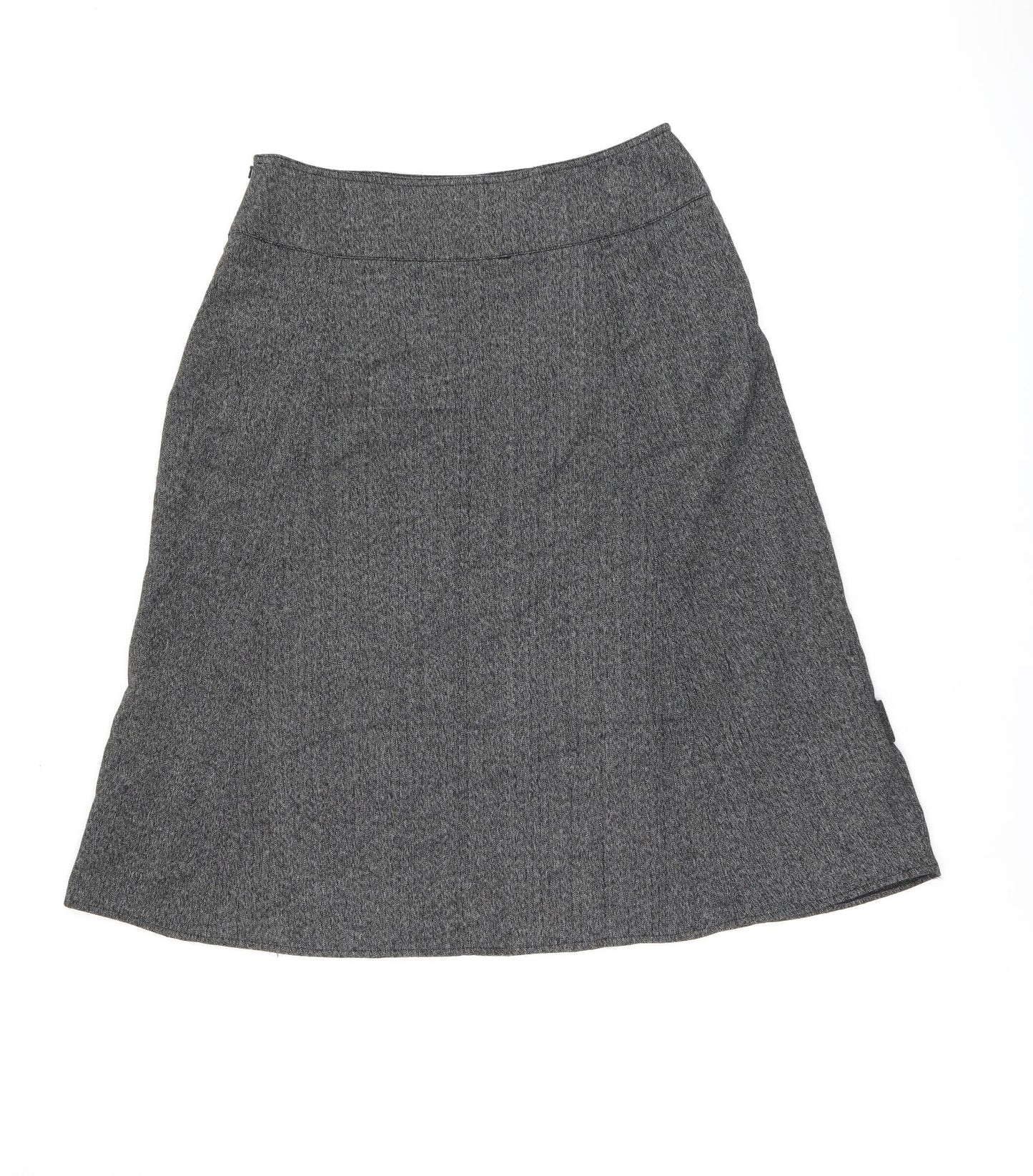 Simon Jeffrey Womens Grey Polyester Swing Skirt Size 14 Zip