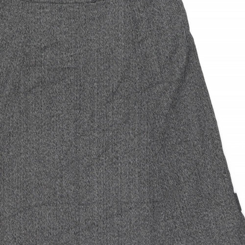 Simon Jeffrey Womens Grey Polyester Swing Skirt Size 14 Zip