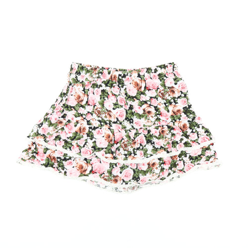 FOREVER 21 Womens Multicoloured Floral Rayon Mini Skirt Size M