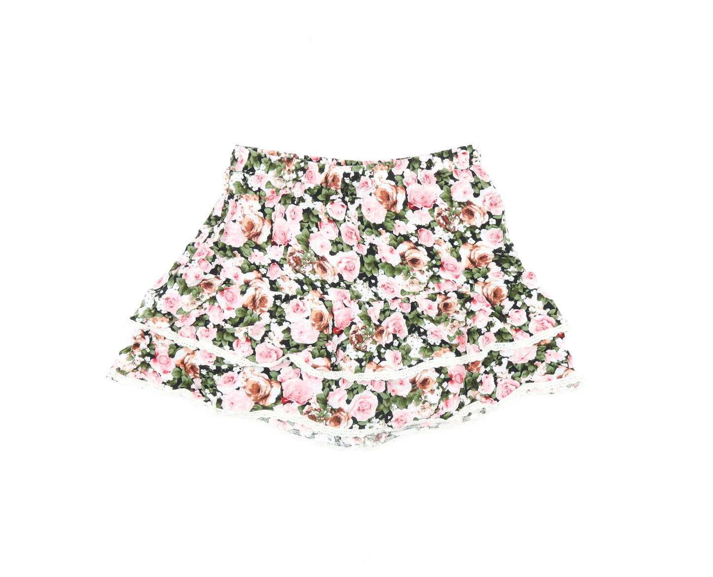 FOREVER 21 Womens Multicoloured Floral Rayon Mini Skirt Size M