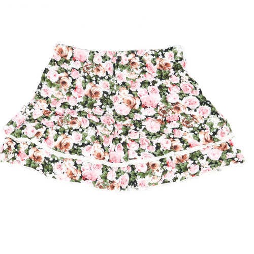 FOREVER 21 Womens Multicoloured Floral Rayon Mini Skirt Size M