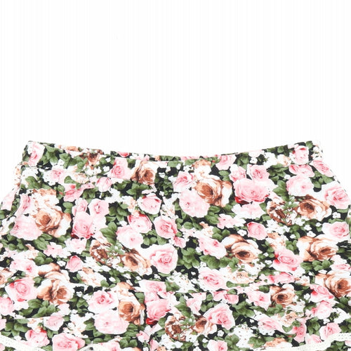 FOREVER 21 Womens Multicoloured Floral Rayon Mini Skirt Size M