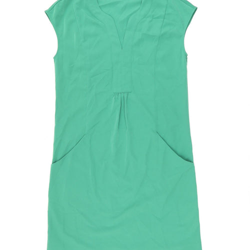 Coercion Womens Green Polyester Shift Size XS V-Neck Pullover
