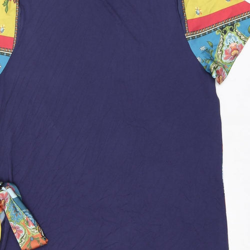 Per Una Womens Multicoloured Geometric Viscose Basic T-Shirt Size 20 Boat Neck