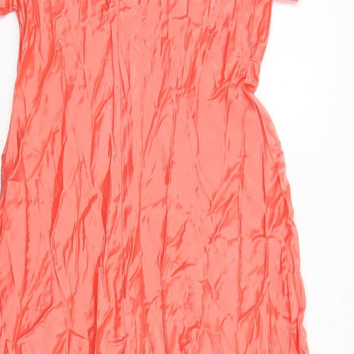 Marks and Spencer Womens Orange Viscose Trapeze & Swing Size 18 V-Neck Pullover