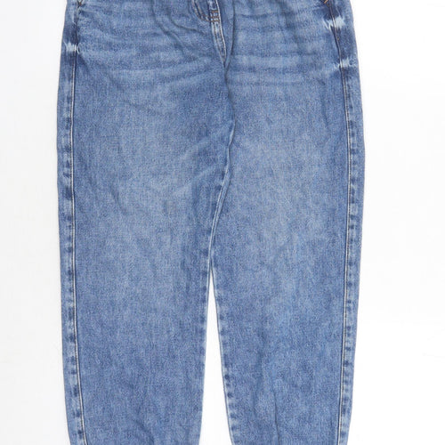 NEXT Girls Blue Cotton Straight Jeans Size 11 Years L23 in Regular - Elasticated Waist