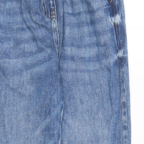 NEXT Girls Blue Cotton Straight Jeans Size 11 Years L23 in Regular - Elasticated Waist