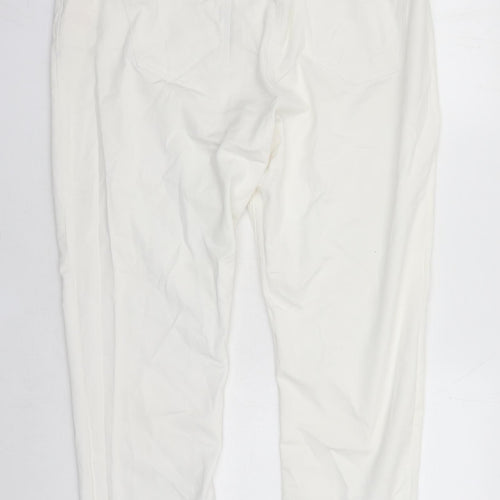 Wallis Womens White Cotton Straight Jeans Size 18 L27 in Regular Zip