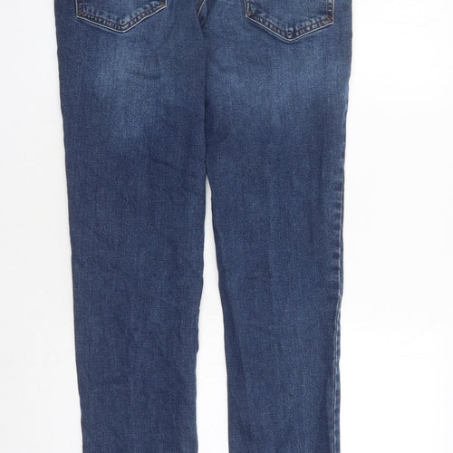 F&F Mens Blue Cotton Straight Jeans Size 32 in L30 in Regular Zip