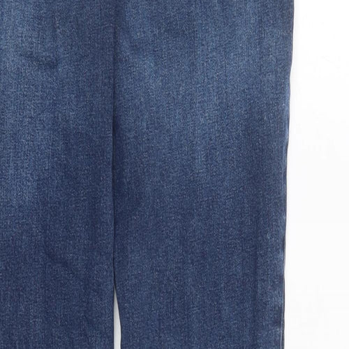 F&F Mens Blue Cotton Straight Jeans Size 32 in L30 in Regular Zip