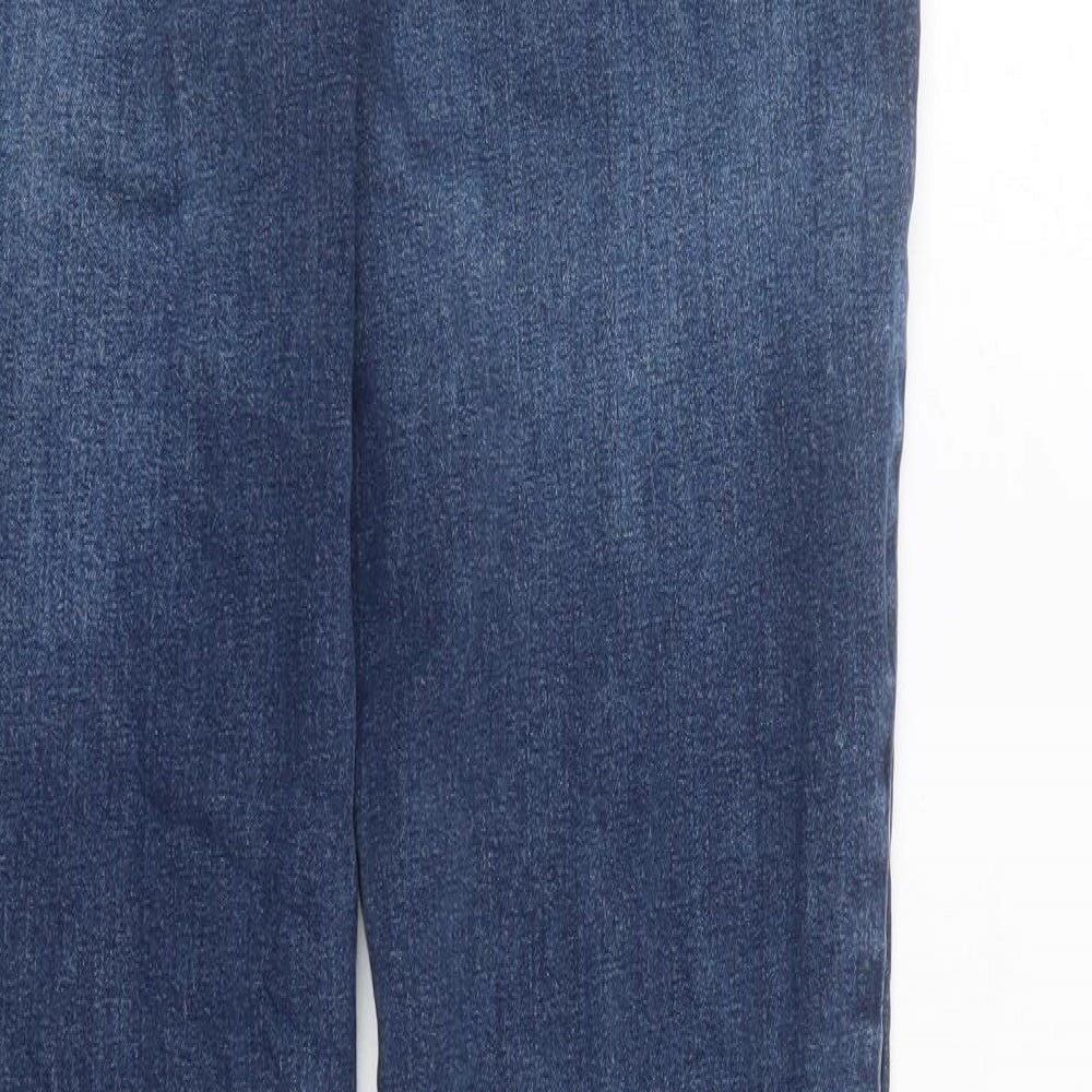 F&F Mens Blue Cotton Straight Jeans Size 32 in L30 in Regular Zip