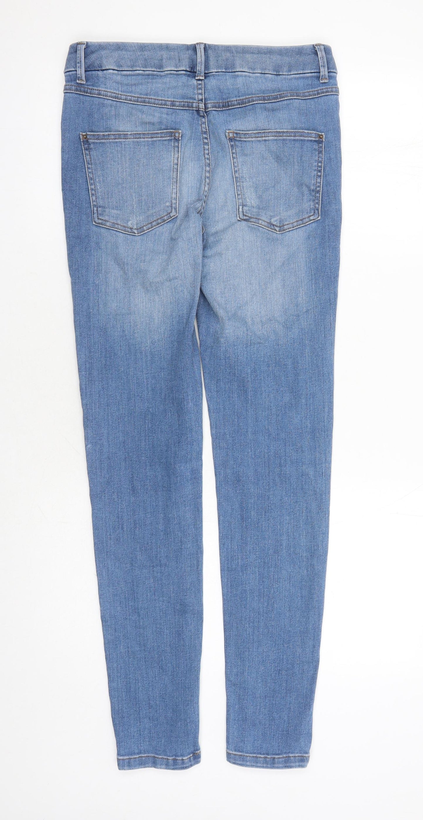Marks and Spencer Womens Blue Cotton Jegging Jeans Size 10 L29 in Regular Zip