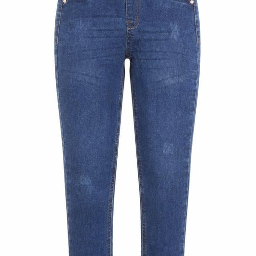 Denim & Co. Girls Blue Cotton Jegging Jeans Size 9-10 Years L22 in Regular - Fringe Detail