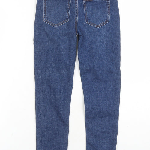 Denim & Co. Girls Blue Cotton Jegging Jeans Size 9-10 Years L22 in Regular - Fringe Detail