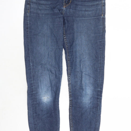 Divided by H&M Womens Blue Cotton Skinny Jeans Size 8 L27 in Regular Zip