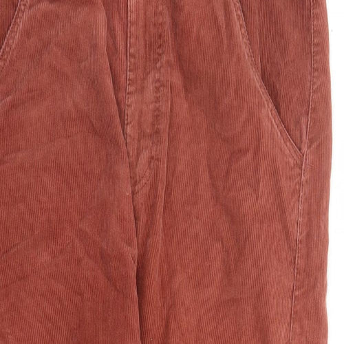 River Island Mens Brown Cotton Carrot Trousers Size 36 in L26 in Regular Zip - Short Leg