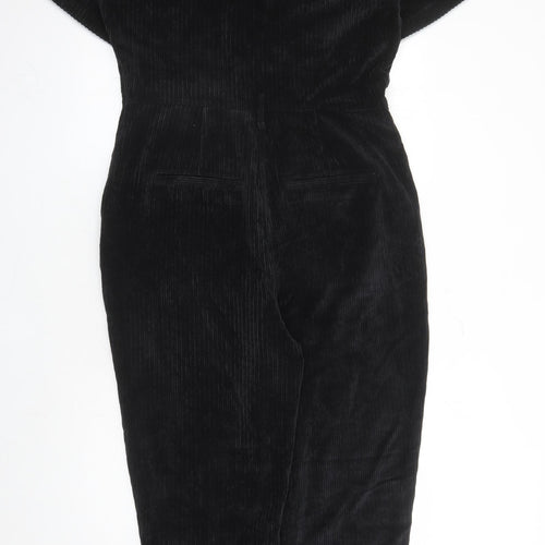 NEXT Womens Black Polyester Jumpsuit One-Piece Size 14 L25 in Button