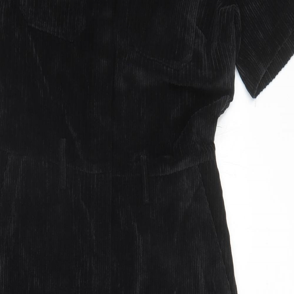 NEXT Womens Black Polyester Jumpsuit One-Piece Size 14 L25 in Button