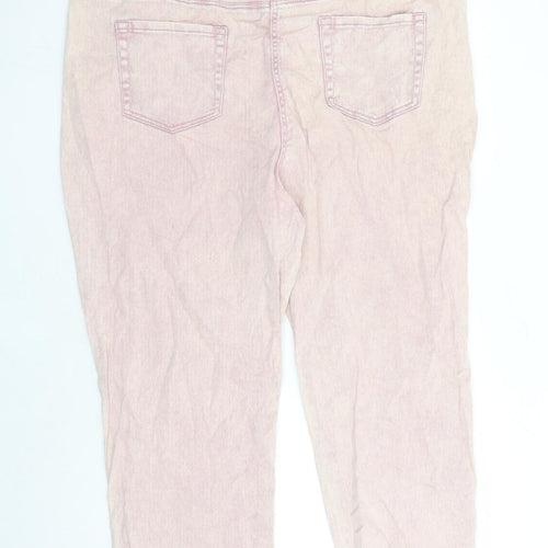 TU Womens Pink Cotton Straight Jeans Size 22 L27 in Regular Zip