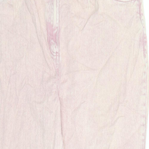 TU Womens Pink Cotton Straight Jeans Size 22 L27 in Regular Zip
