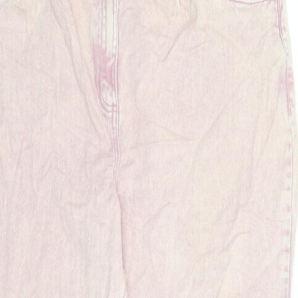 TU Womens Pink Cotton Straight Jeans Size 22 L27 in Regular Zip