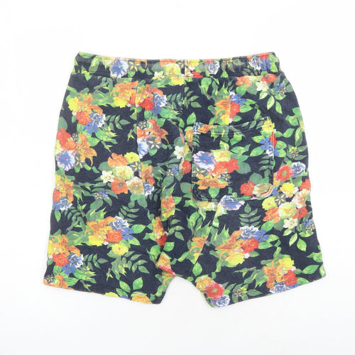 Zara Mens Multicoloured Floral Polyester Sweat Shorts Size XL Regular Drawstring - Elasticated Waist