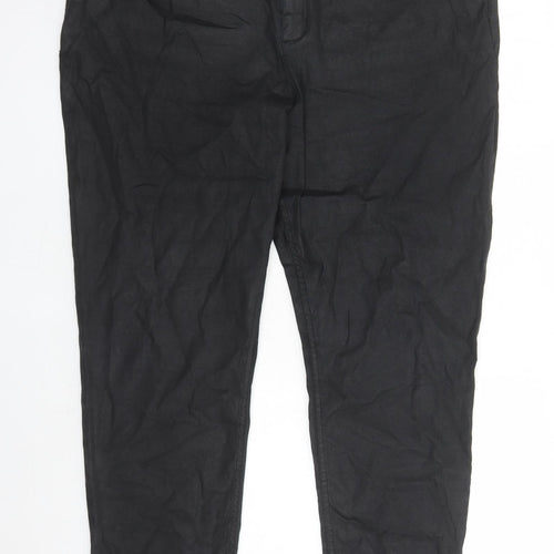 Monsoon Womens Black Cotton Straight Jeans Size 22 L29 in Regular Zip