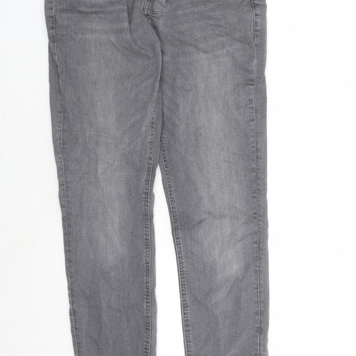 Denim & Co. Mens Grey Cotton Straight Jeans Size 30 in L29 in Regular Button
