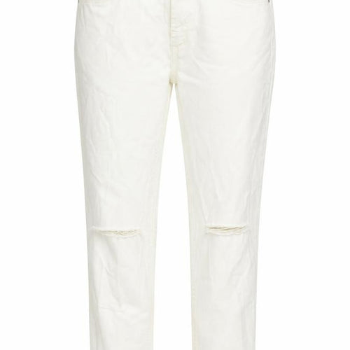 Denim & Co. Womens White Cotton Straight Jeans Size 14 L29 in Regular Zip