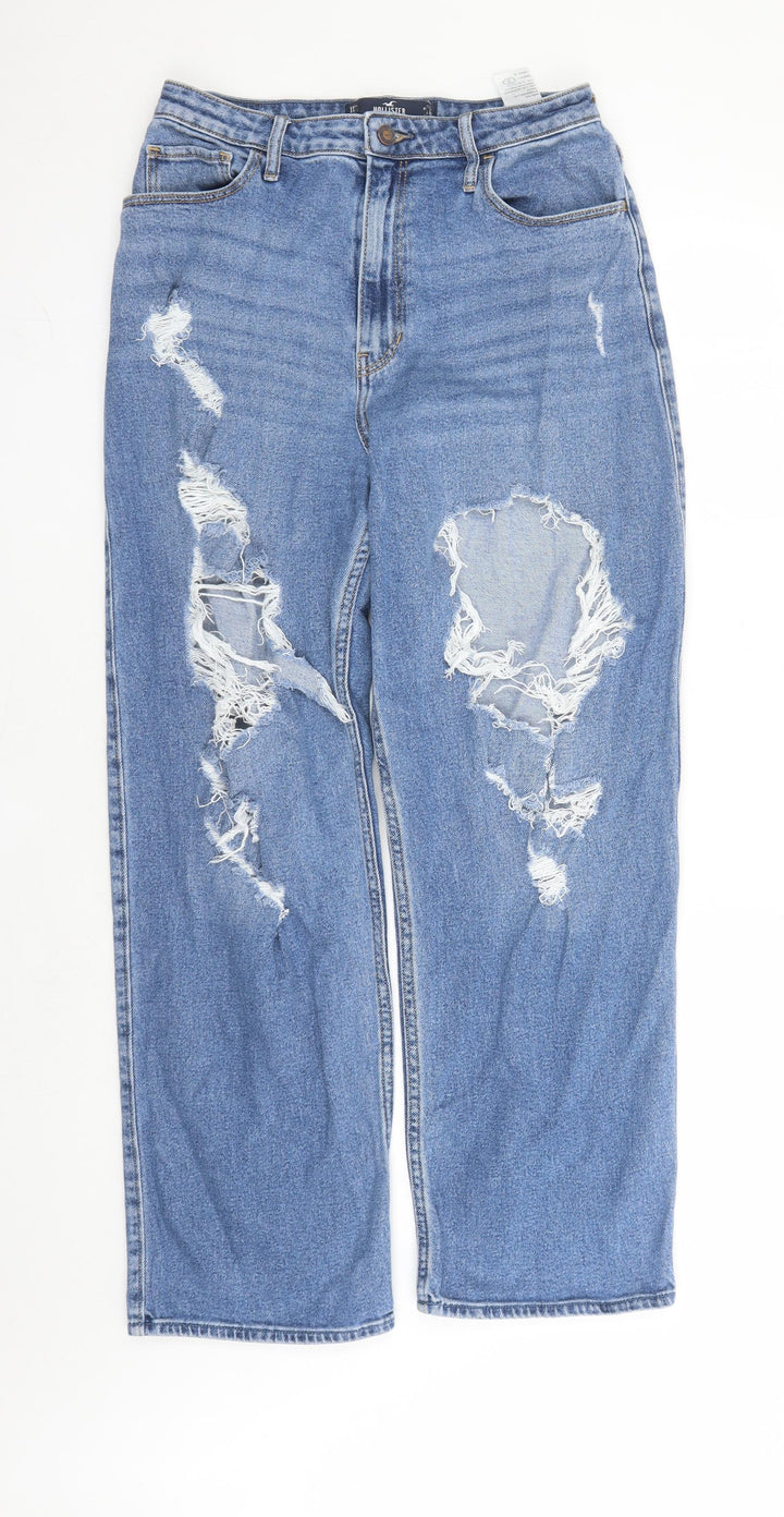 Hollister Womens Blue Cotton Straight Jeans Size 28 in L26 in Regular Zip