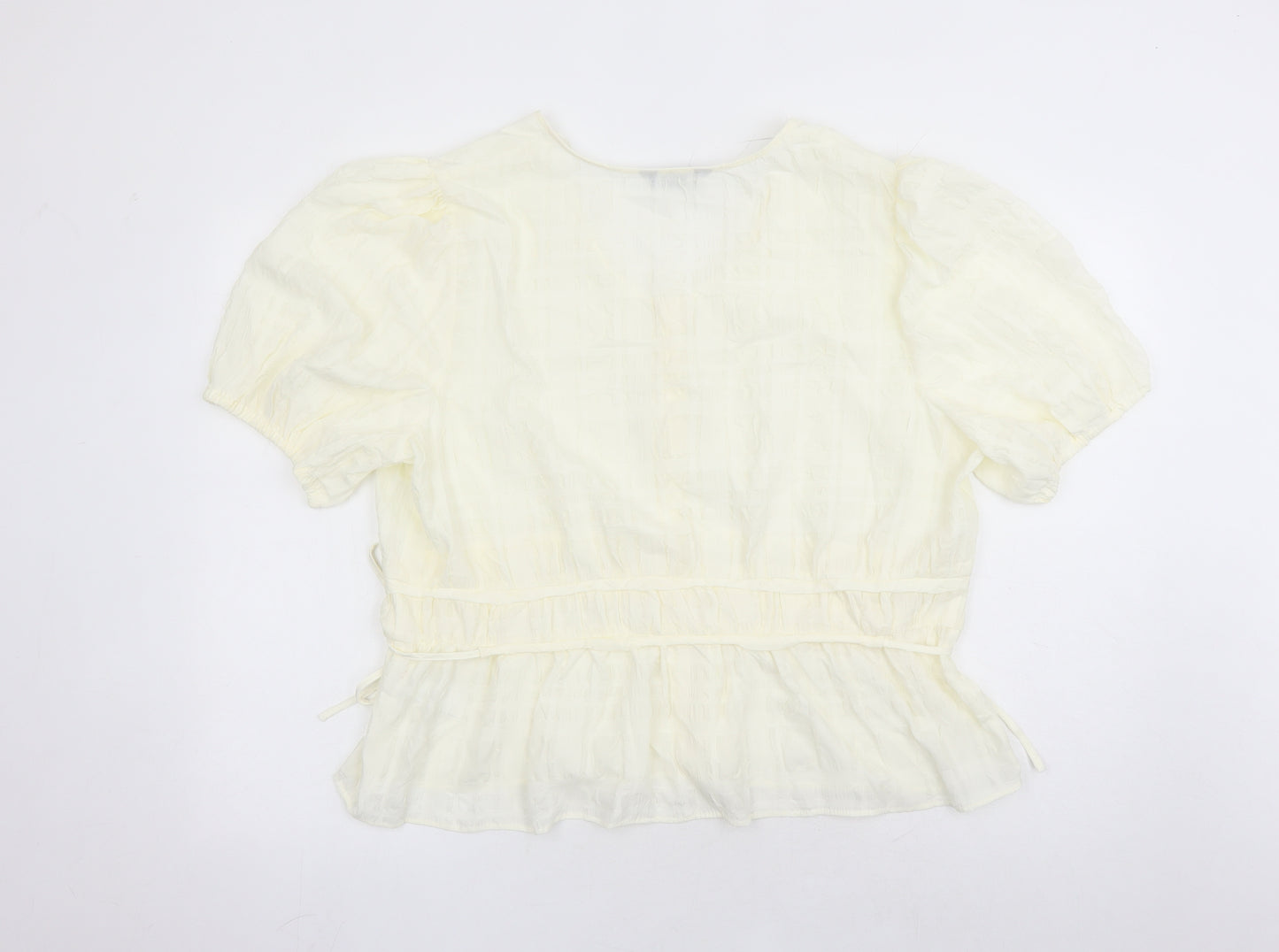 Marks and Spencer Womens Ivory Polyester Basic Blouse Size 20 Round Neck