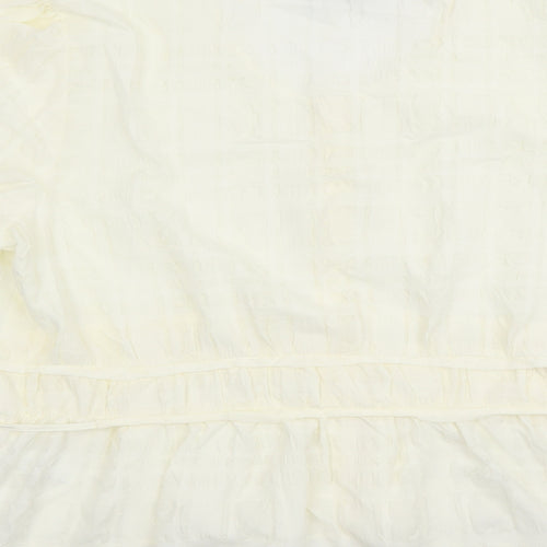 Marks and Spencer Womens Ivory Polyester Basic Blouse Size 20 Round Neck