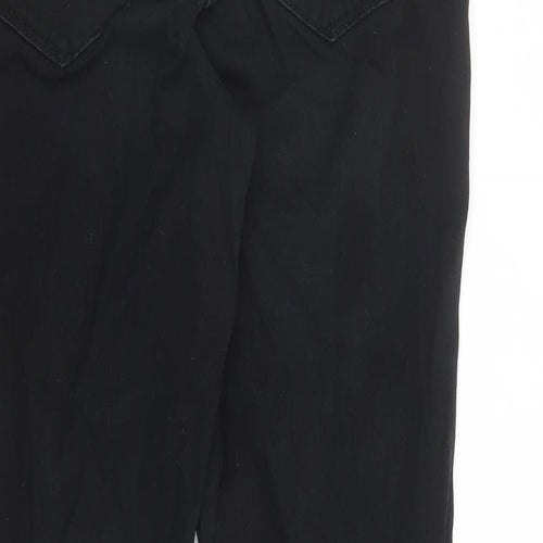 M&Co Womens Black Cotton Straight Jeans Size 10 L29 in Regular Zip