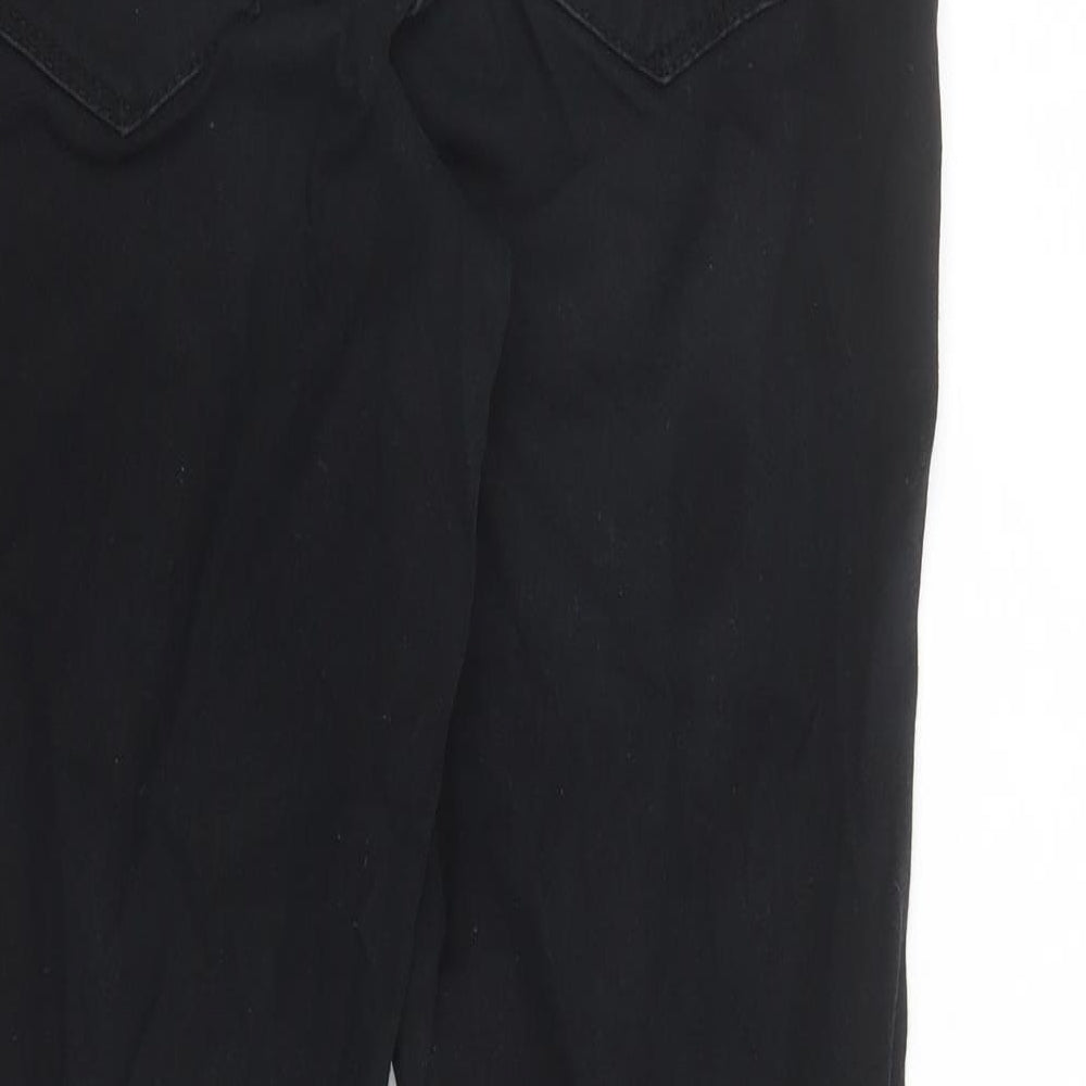 M&Co Womens Black Cotton Straight Jeans Size 10 L29 in Regular Zip