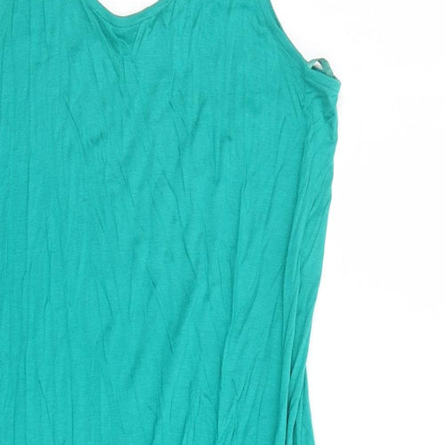 Marks and Spencer Womens Green Viscose Tank Dress Size M Roll Neck Pullover