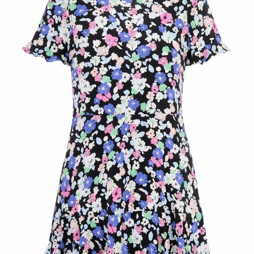 Marks and Spencer Womens Multicoloured Floral Viscose Trapeze & Swing Size 6 Round Neck Button