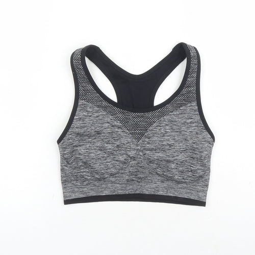 Marks and Spencer Womens Grey Polyamide Cropped Tank Size XL Round Neck Pullover - Built In Support