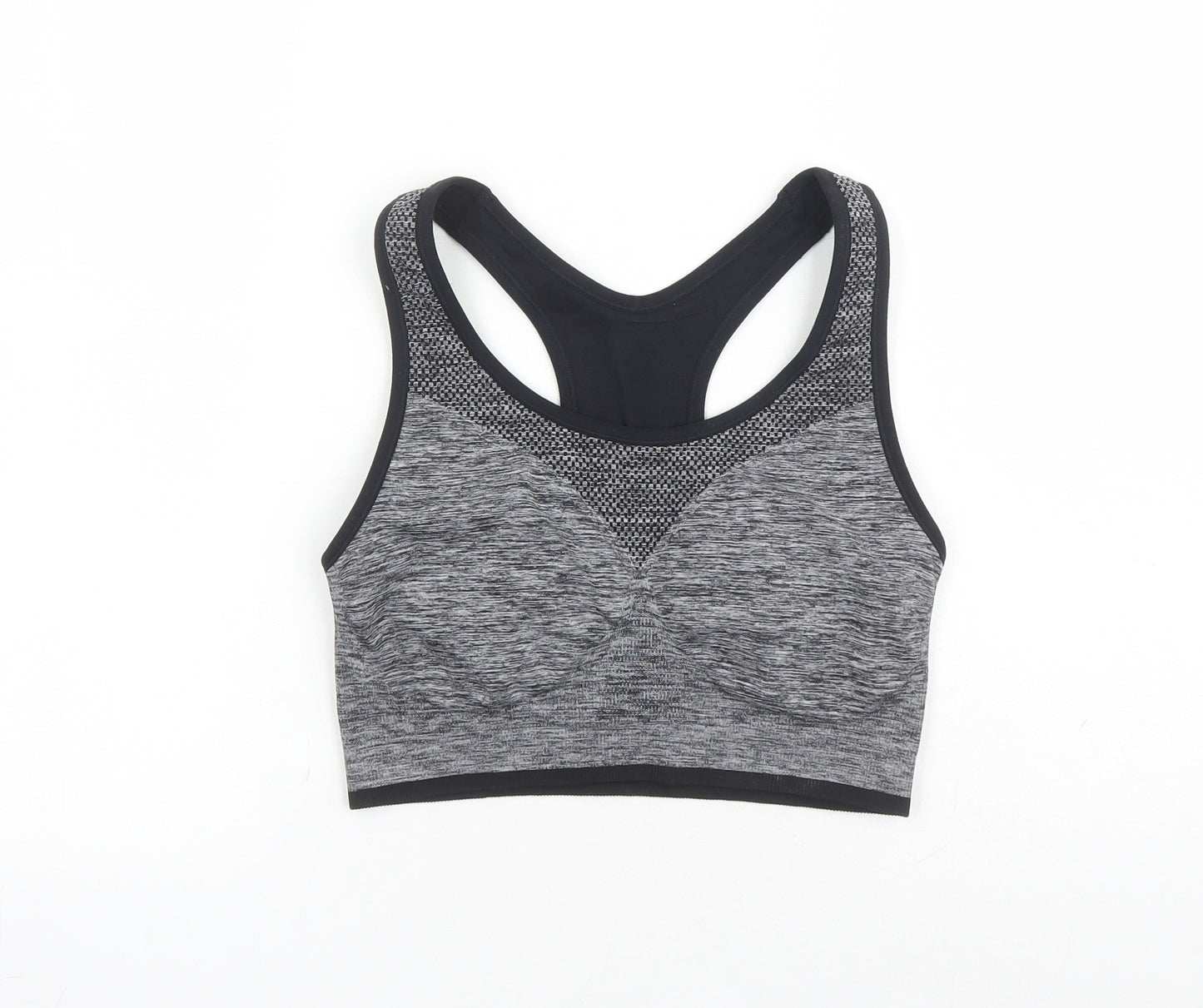 Marks and Spencer Womens Grey Polyamide Cropped Tank Size XL Round Neck Pullover - Built In Support