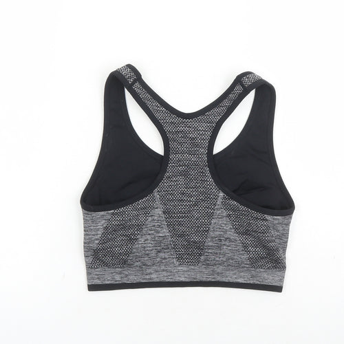 Marks and Spencer Womens Grey Polyamide Cropped Tank Size XL Round Neck Pullover - Built In Support