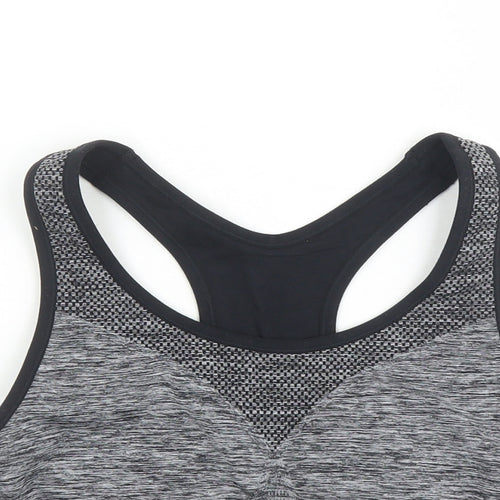Marks and Spencer Womens Grey Polyamide Cropped Tank Size XL Round Neck Pullover - Built In Support